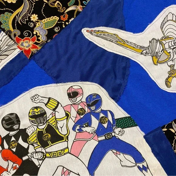 Power Rangers Patchwork T-Shirt Handmade One of One - Picture 3 of 7
